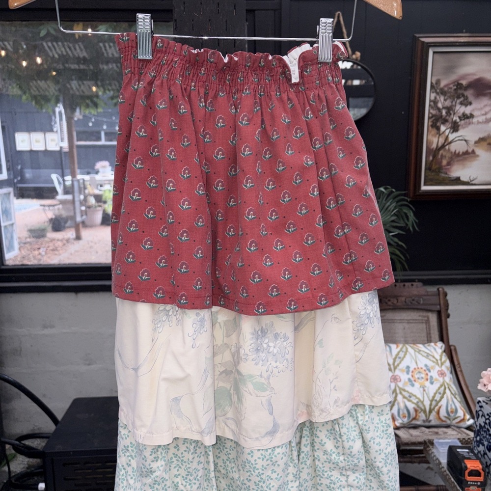Handmade Prairecore Ruffle Country Western Patchwork Skirt Brand New Handmade M - Picture 3 of 7